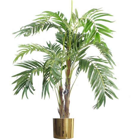 120cm Premium Artificial palm tree with pot with Gold Metal Planter (1/4)
