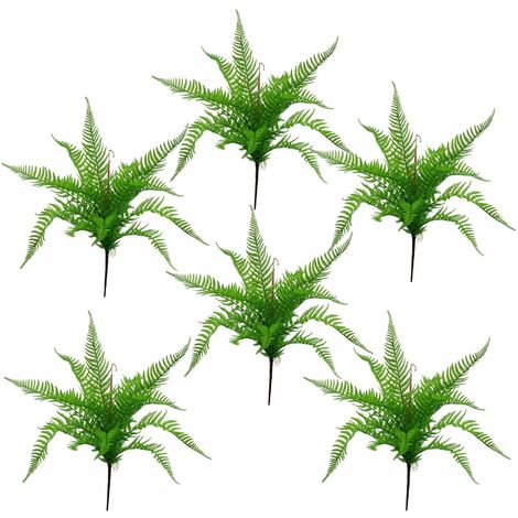 6 x 60cm Artificial Bushy Dixie Wood Fern Dark Green Plant (1/5)
