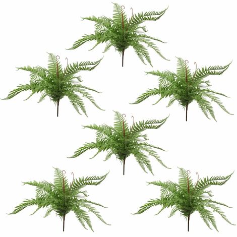 6 x 60cm Artificial Bushy Dixie Wood Fern Light Green Plant (1/5)