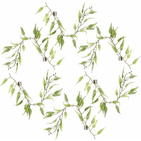 6 x 125cm Artificial Hanging Trailing Fern Plant (1/5)