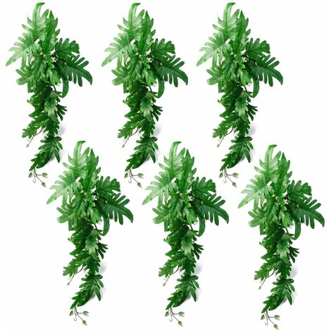 6 x 50cm Artificial Trailing Philodendron Large Leaf Plant (1/5)