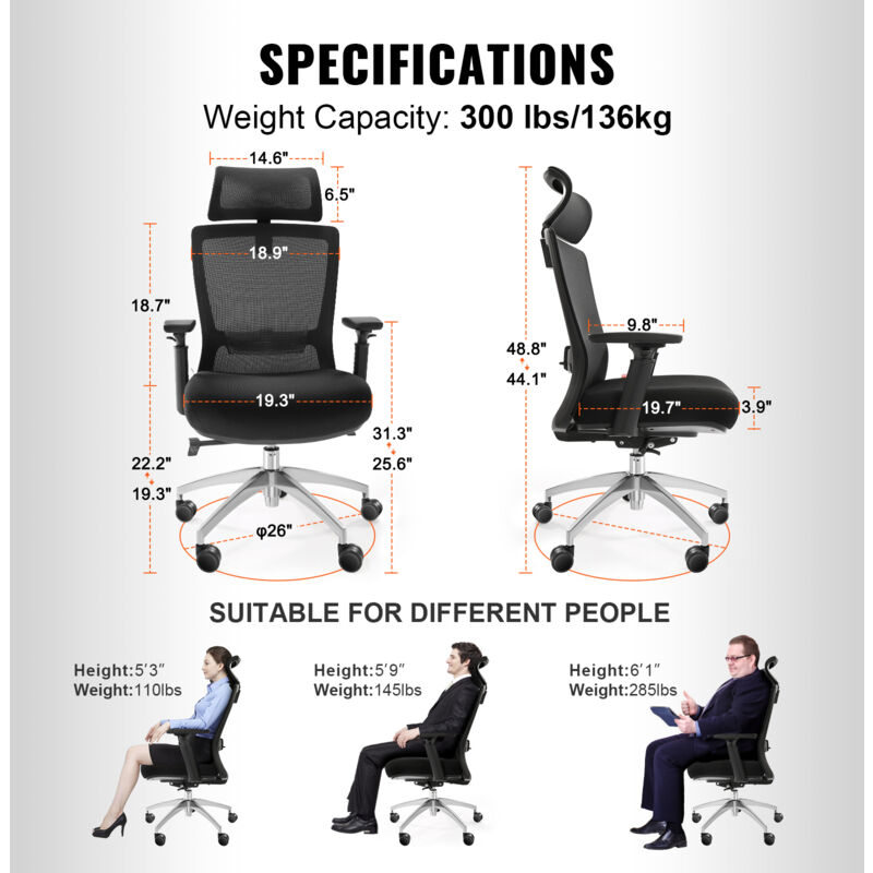 Cómoda silla de oficina plegable con respaldo de polipropileno, silla  ergonómica de oficina en casa con ruedas, soporte lumbar, silla de  escritorio
