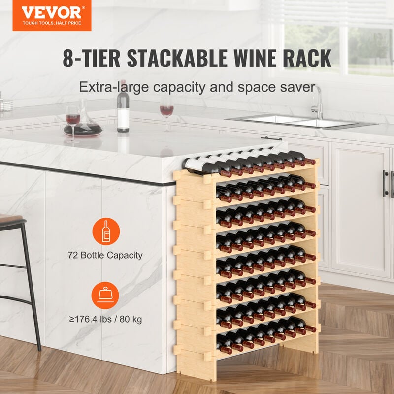 VEVOR VEVOR Botellero Vertical de Pared 9 Botellas Estante