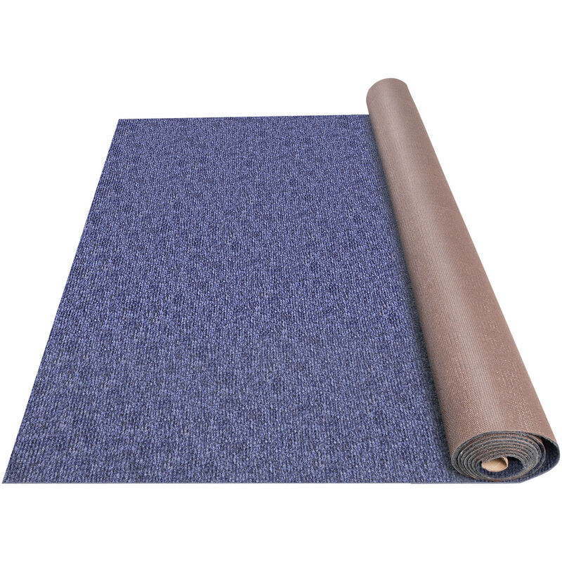 VEVOR Alfombras Salón Grandes 1,8 x 4 m, Alfombras de Habitación 1,8 x 4 m, Alfombra de Pelo Largo, Alfombra Antideslizante, Alfombra Exterior TPR, Alfombra Shaggy de Pelo Largo para Salón, Azul