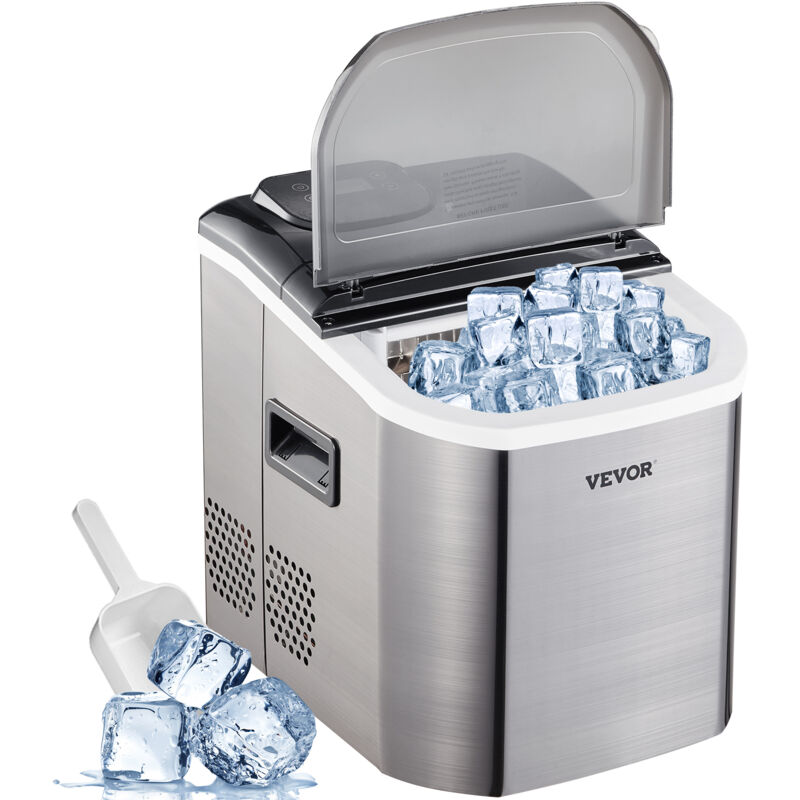 Klarstein Eiszeit Máquina de cubitos de hielo Acero inoxidable 3 tamaños de  cubos de hielo Plateada
