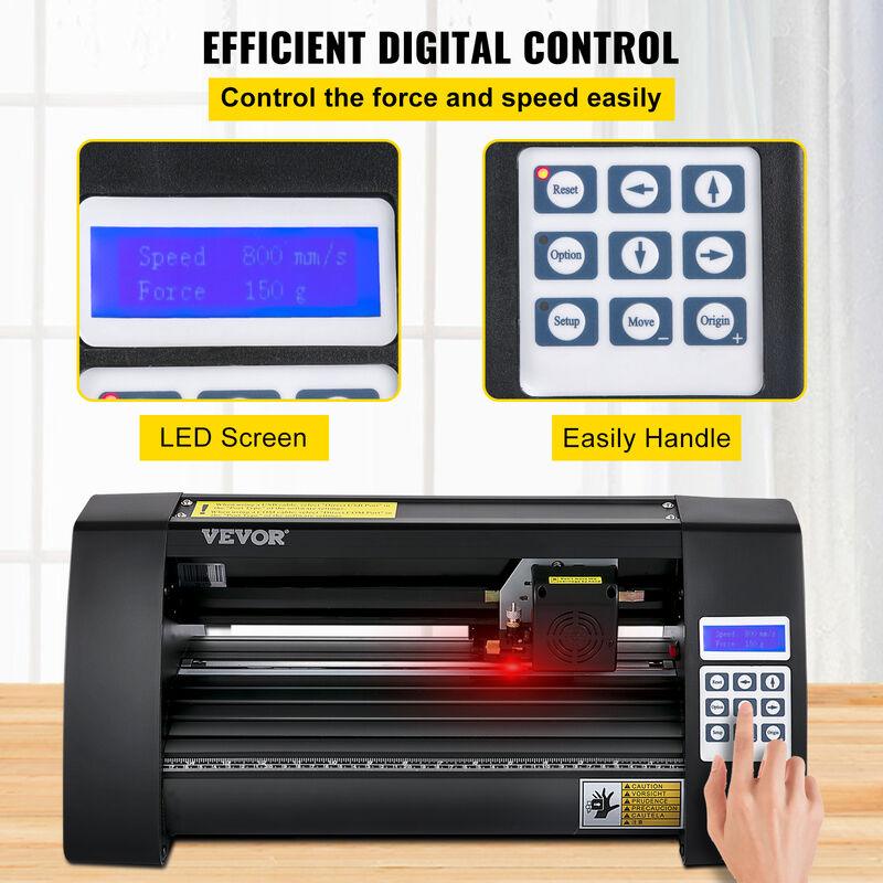 VEVOR VEVOR Plotter de Corte Posicionamiento Semiautomático de 1350 mm  Impresora Cortador de Vinilo 15-800 mm/s Plotter de Corte de Vinilo CA  85-264V Vinilo Cortador Letrero Signcut Impresora Vinilo