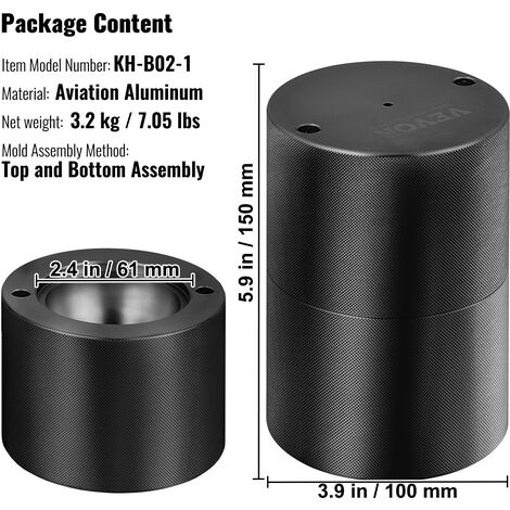 VEVOR Prensa De Bolas De Hielo 2,4" Kit De Prensa De Bolas De