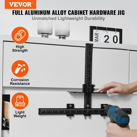 Guía de taladro para agujeros de manija, plantilla de manija de gabinete de  4mm, localizador de punzón de puerta de aleación de aluminio para  carpintería