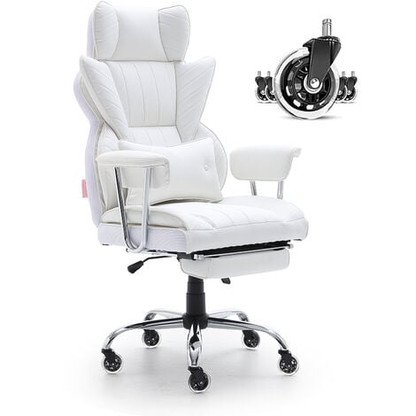 KCREAM Silla gerencial y ejecutiva con reposapiés, silla de oficina grande  y alta de 400 libras con función reclinable, silla de oficina para personas