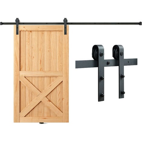 Kit para puerta corredera Sistema de herraje para puerta corredera con  carril Juego completo 183cm
