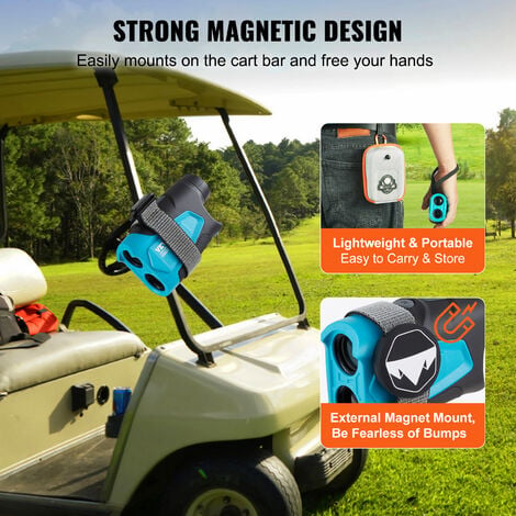 VEVOR Telemetro para Caza/Golf Telemetro Láser Recargable de 1183 m  Precisión ± 1 m Aumento 6X Visor de 22 mm con Montaje Magnetico  Compensación de Pendiente Bloqueo de Bandera para Golfista