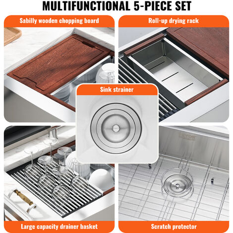 Kit De Desagüe Para Fregadero De Cocina Con 2 Senos, Sifón Tubular Que Ahorra Espacio Con Desague Y Rebosadero Automaticos De 3 1 2 De Primagran 86844318, , large