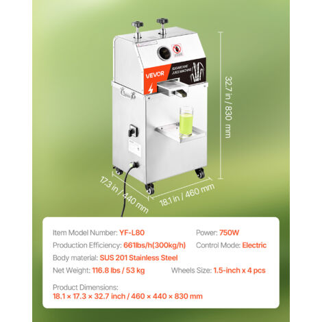 Extractor De Zumo Extraggo Light - Extracción En Frío 60 Rpm, Motor AC 200W - Para Zumos Vivos Y Leches Vegetales
