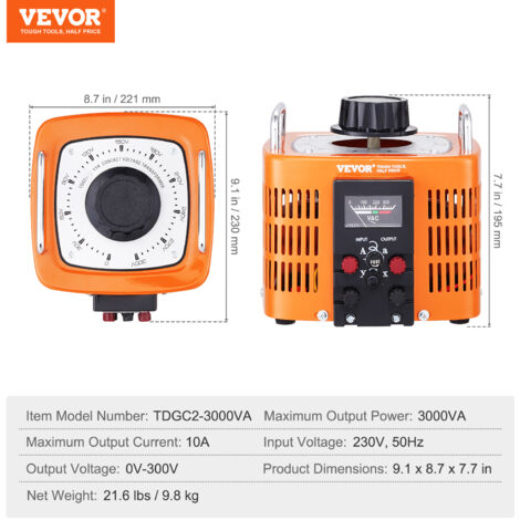 Trasformatore Di Tensione VEVOR 3000VA - Regolatore AC Con LCD E Protezioni Integrate