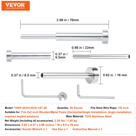 Kit De Barandilla Corta De óxido Negro De 1/8" - Lote De 1, 15 Pies