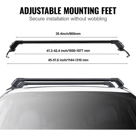 Barres De Toit Aluminium 55″ – Pour Voiture Et SUV – Porte-charges