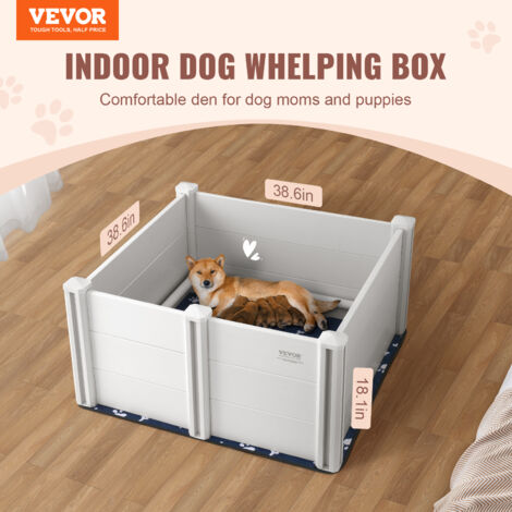 Recinto Esagonale Extra Alto Per Cani 122 Cm - Box Parto Pieghevole Con Tappetino Assorbente, Per Cuccioli E Cani Di Taglia Media/Grande