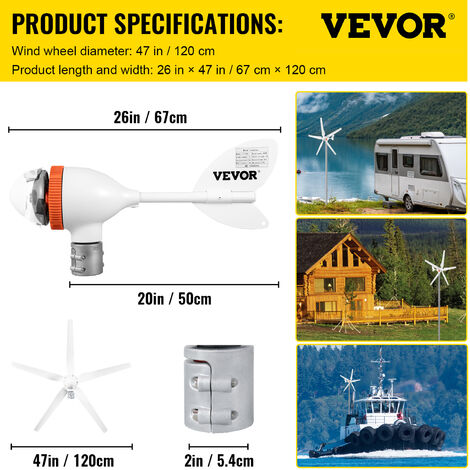DPQYJPP Generador De Turbina Eólica De 3 Aspas De 5000 W