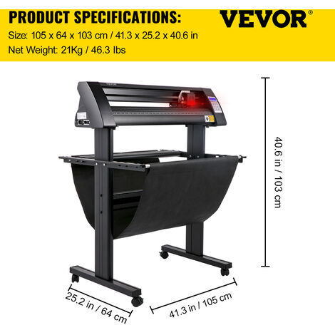 VEVOR Plóter de Corte de Vinilo 375 mm Luz de Guía LED Signmaster Label  Maker Plotter