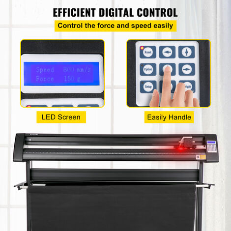 VEVOR Plóter de Corte de Vinilo 375 mm Luz de Guía LED Signmaster Label  Maker Plotter