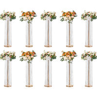 Florero de cristal de 5 piezas con soporte de metal, los mejores jarrones  para flores, juego para decoración del hogar, decoración de boda,  decoración