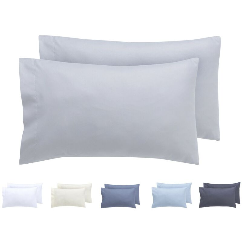 Juego de 2 fundas de almohada, microfibra extra suave, hipoalergénicas. Juego de 2 - 75x40 cm Blanco