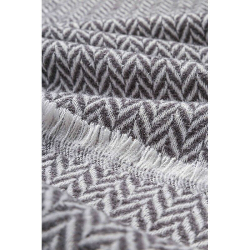 Manta Plaid de Invierno Zig Zag extra suave con tejido de borreguito en  gris Tamaño 140x190 cm
