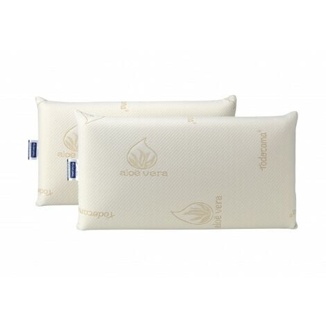 Almohada Viscoelástica Agatha con Doble Funda, Transpirable, Antiácaros,  Termoregulable, Firmeza Media. 135 cm