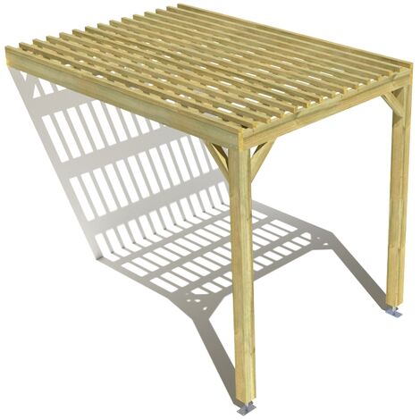 Pergola bois • 2m x 3m • adossée • sens largeur • lattage bois • livraison comprise