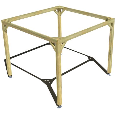 Pergola bois • 3m x 3m • indépendante • cadre simple • livraison comprise