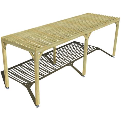 Pergola bois • 7m x 2m • indépendante • sens profondeur • lattage bois • livraison comprise