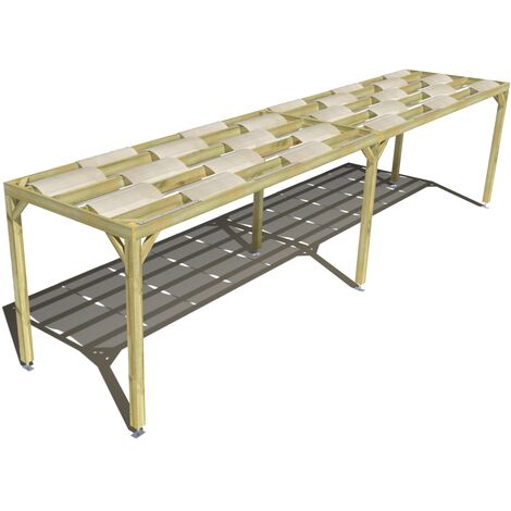 Pergola bois • 10m x 2m • indépendante • sens largeur • voilage semi-transparent inclus • livraison comprise (1/3)
