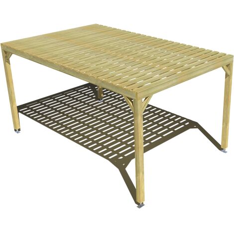 Pergola bois • 3m x 5m • indépendante • sens profondeur • platelage bois • livraison comprise