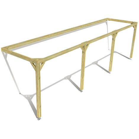 Pergola bois • 9m x 2m • adossée • cadre simple • livraison comprise