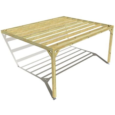 Pergola bois • 5m x 4m • adossée • sens largeur • livraison comprise (1/3)