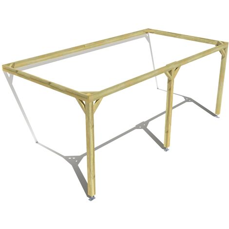 Pergola bois • 6m x 3m • adossée • cadre simple • livraison comprise (1/3)