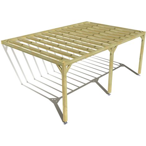 Pergola bois • 6m x 4m • adossée • sens profondeur • livraison comprise