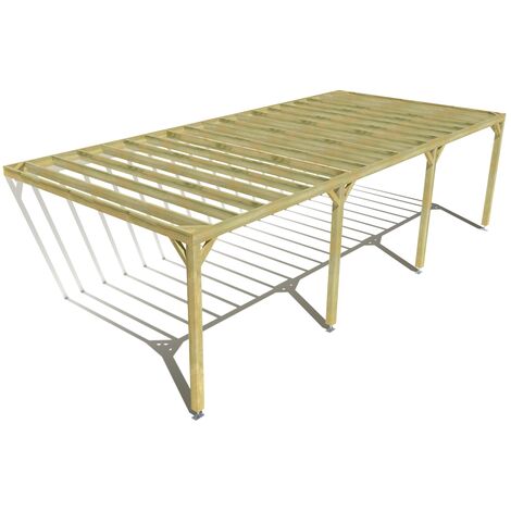Pergola bois • 9m x 4m • adossée • sens profondeur • livraison comprise (1/3)
