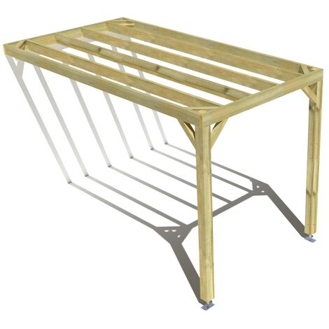 Pergola bois • 2m x 4m • adossée • sens profondeur • livraison comprise