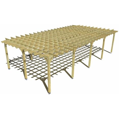 Pergola bois • 10m x 5m • indépendante • style retro • livraison comprise