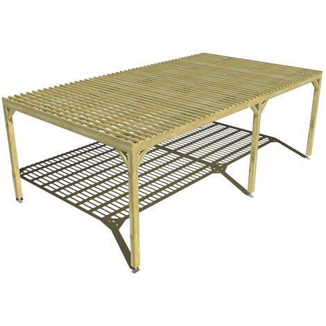 Pergola bois • 7m x 4m • indépendante • sens largeur • lattage bois • livraison comprise