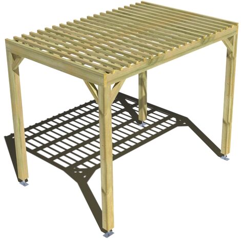 Pergola bois • 3m x 2m • indépendante • sens largeur • lattage bois • livraison comprise
