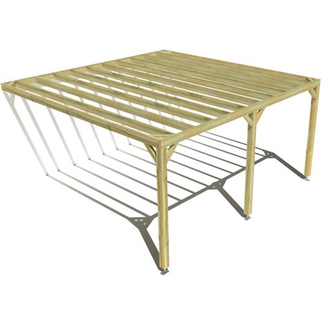 Pergola bois • 5m x 5m • adossée • sens profondeur • livraison comprise (1/3)