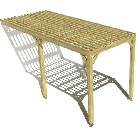 Pergola bois • 2m x 5m • adossée • sens largeur • lattage bois • livraison comprise