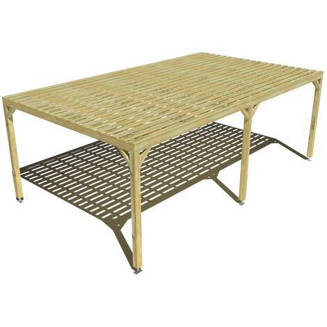 Pergola bois • 7m x 4m • indépendante • sens profondeur • platelage bois • livraison comprise
