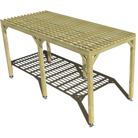 Pergola bois • 2m x 5m • indépendante • sens largeur • lattage bois • livraison comprise