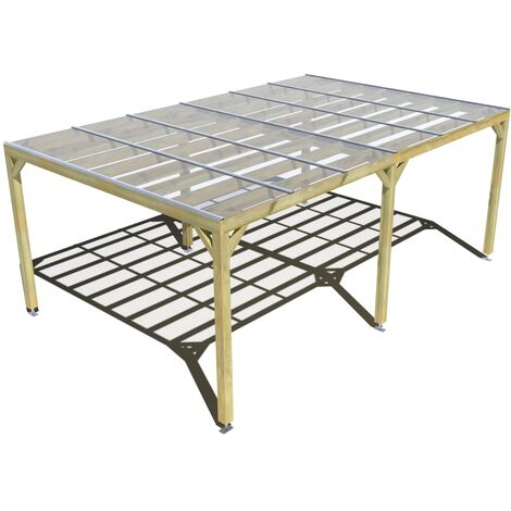 Pergola bois • 6m x 4m • indépendante • sens largeur • couverture étanche transparente incluse • livraison comprise