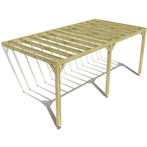 Pergola bois • 6m x 3m • adossée • sens profondeur • livraison comprise (1/3)