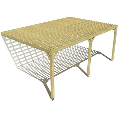 Pergola bois • 6m x 4m • adossée • sens profondeur • lattage bois • livraison comprise