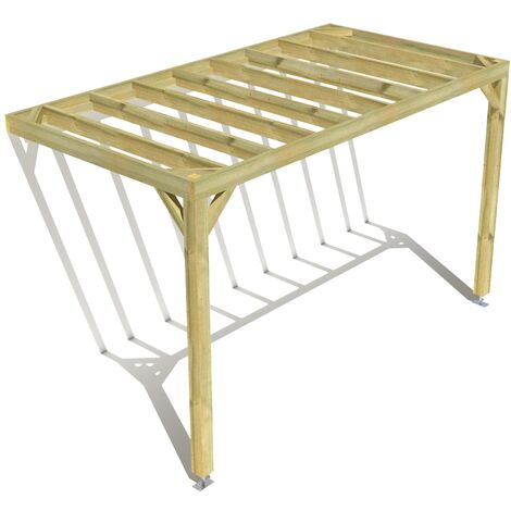 Pergola bois • 4m x 2m • adossée • sens profondeur • livraison comprise